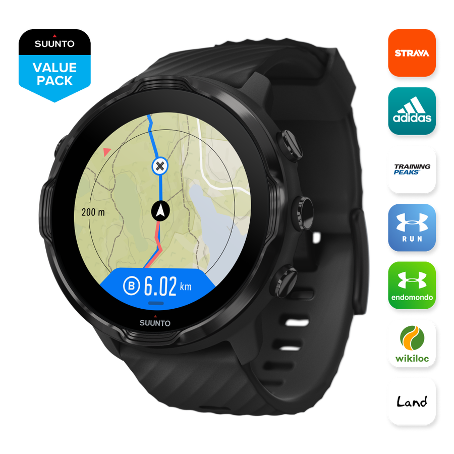 Suunto 7 All Black route navigation and partners 0bd6f